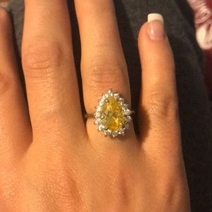 STERLING SILVER!!! Size 7 simulated diamond